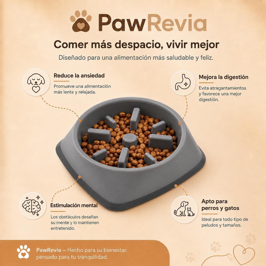 Cuenco de Alimentación Lenta para Perros y Gatos