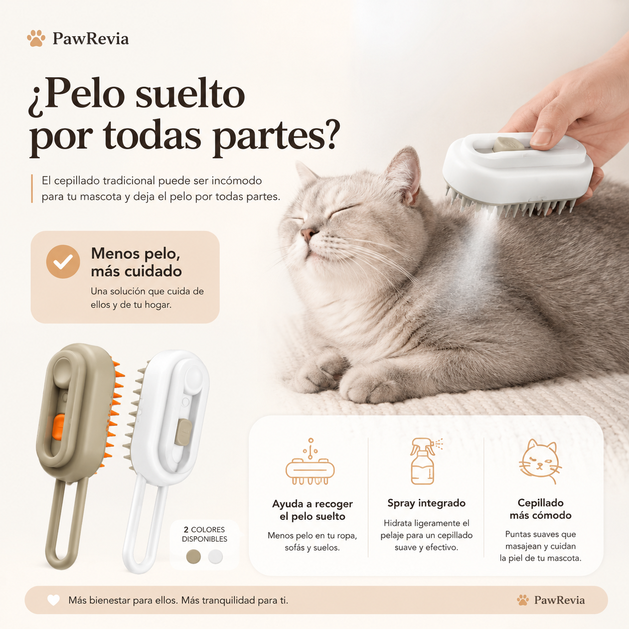 Cepillo Vaporizador para Perros y Gatos
