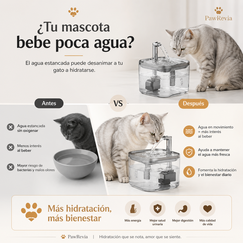 Fuente de Agua USB 1,5 L para Gatos y Perros 