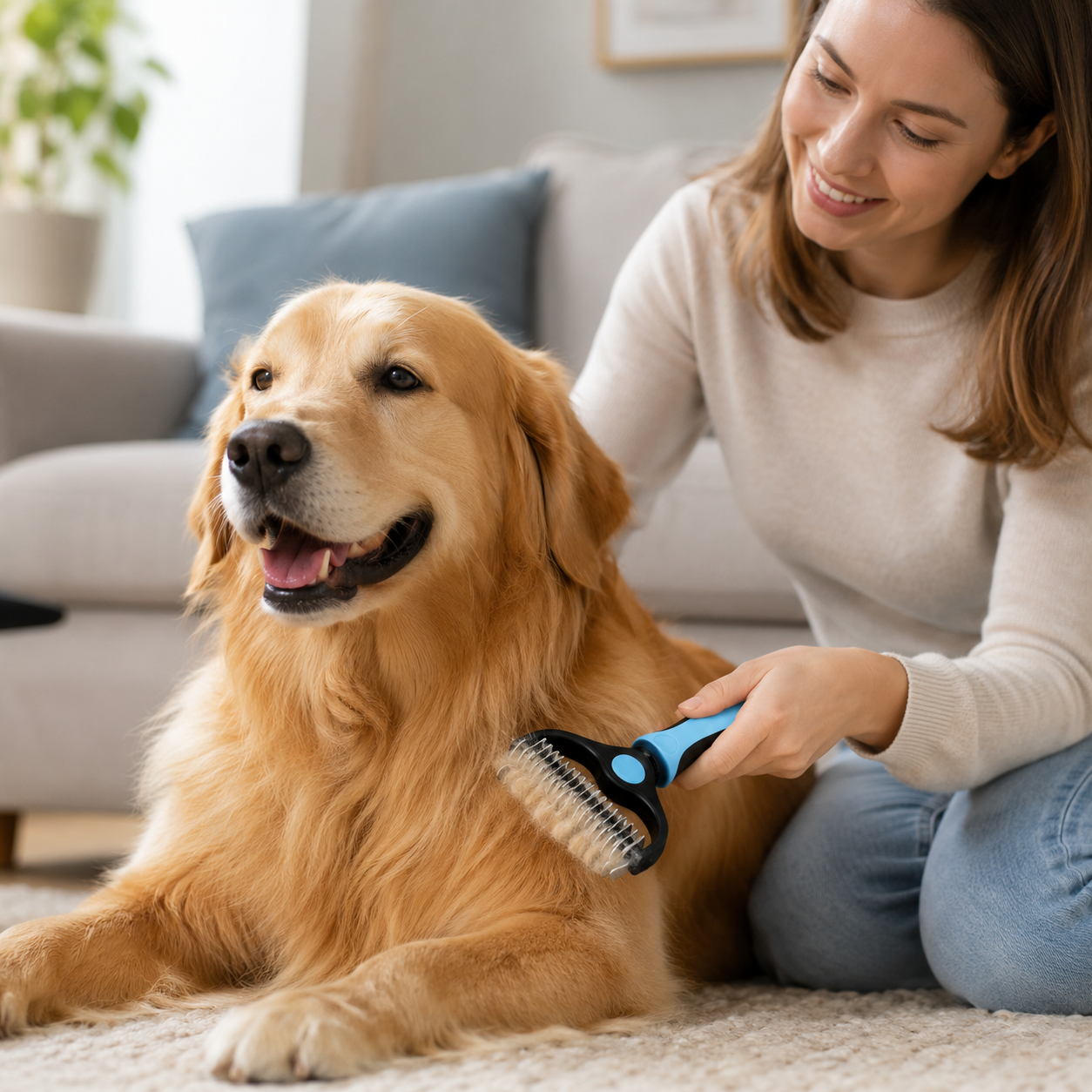 Cepillo Deslanador Quitanudos para Perros y Gatos